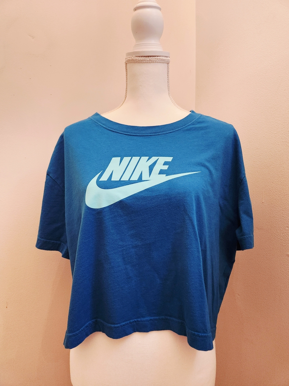 Nike Blue Crop Logo T-Shirt
